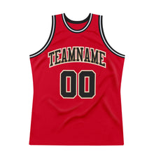 Load image into Gallery viewer, Custom Red Black-White Authentic Throwback Basketball Jersey