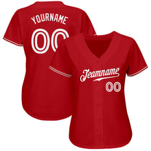 Load image into Gallery viewer, Custom Red White Authentic Baseball Jersey
