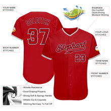 Load image into Gallery viewer, Custom Red Red-Navy Authentic Baseball Jersey
