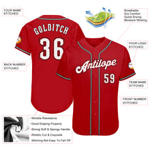 Load image into Gallery viewer, Custom Red White-Black Authentic Baseball Jersey