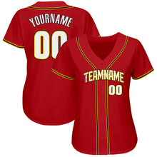 Load image into Gallery viewer, Custom Red White-Gold Authentic Baseball Jersey