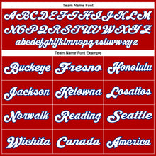 Load image into Gallery viewer, Custom Red White-Royal Mesh Authentic Throwback Football Jersey