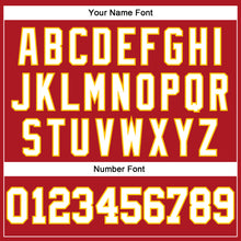 Load image into Gallery viewer, Custom Red White-Gold Mesh Authentic Throwback Football Jersey