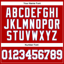 Load image into Gallery viewer, Custom Red White Pinstripe White-Light Blue Authentic Basketball Jersey