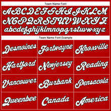 Load image into Gallery viewer, Custom Red White Pinstripe Black-White Authentic Basketball Jersey