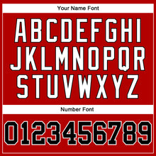 Load image into Gallery viewer, Custom Red White Pinstripe Black-White Authentic Basketball Jersey