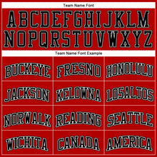 Load image into Gallery viewer, Custom Red White Pinstripe Black-White Authentic Basketball Jersey