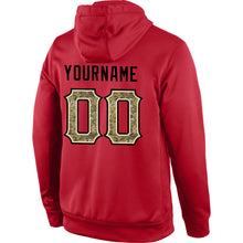 Load image into Gallery viewer, Custom Stitched Red Camo-Cream Sports Pullover Sweatshirt Hoodie