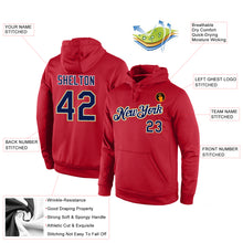 Load image into Gallery viewer, Custom Stitched Red Navy-Old Gold Sports Pullover Sweatshirt Hoodie