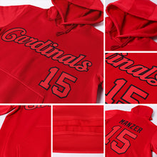 Load image into Gallery viewer, Custom Stitched Red Red-Black Sports Pullover Sweatshirt Hoodie