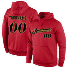 Load image into Gallery viewer, Custom Stitched Red Black-Old Gold Sports Pullover Sweatshirt Hoodie