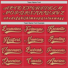 Load image into Gallery viewer, Custom Red Old Gold-Black Hockey Jersey