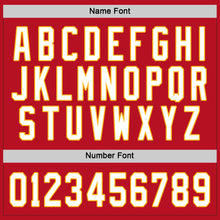 Load image into Gallery viewer, Custom Red White-Gold Hockey Jersey