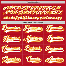 Load image into Gallery viewer, Custom Red White-Gold Hockey Jersey