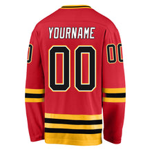 Load image into Gallery viewer, Custom Red Black-Gold Hockey Jersey