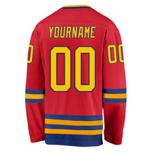 Load image into Gallery viewer, Custom Red Gold-Royal Hockey Jersey