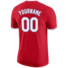 Load image into Gallery viewer, Custom Red White-Light Blue Performance T-Shirt