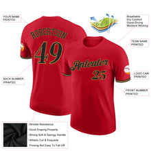 Load image into Gallery viewer, Custom Red Black-Old Gold Performance T-Shirt