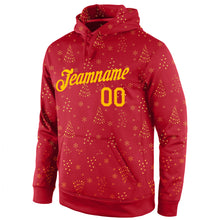 Load image into Gallery viewer, Custom Stitched Red Gold Christmas 3D Sports Pullover Sweatshirt Hoodie
