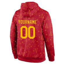 Load image into Gallery viewer, Custom Stitched Red Gold Christmas 3D Sports Pullover Sweatshirt Hoodie