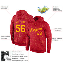 Load image into Gallery viewer, Custom Stitched Red Gold Christmas 3D Sports Pullover Sweatshirt Hoodie