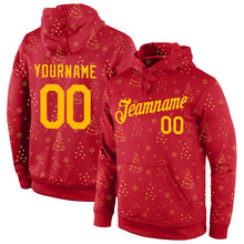 Load image into Gallery viewer, Custom Stitched Red Gold Christmas 3D Sports Pullover Sweatshirt Hoodie