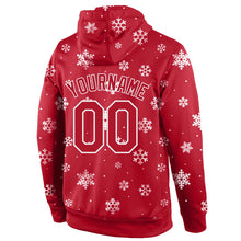 Load image into Gallery viewer, Custom Stitched Red Red-White Christmas 3D Sports Pullover Sweatshirt Hoodie