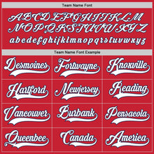 Load image into Gallery viewer, Custom Red White-Navy Hockey Jersey