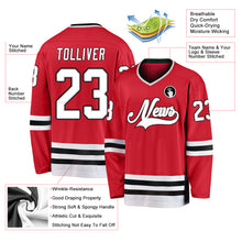 Load image into Gallery viewer, Custom Red White-Gray Hockey Jersey