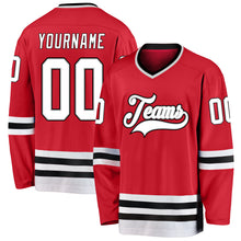 Load image into Gallery viewer, Custom Red White-Gray Hockey Jersey