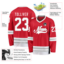 Load image into Gallery viewer, Custom Red White-Gray Hockey Jersey