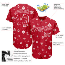 Load image into Gallery viewer, Custom Red Red-White Christmas 3D Authentic Baseball Jersey