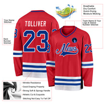 Load image into Gallery viewer, Custom Red Royal-White Hockey Jersey