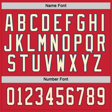 Load image into Gallery viewer, Custom Red Cream-Navy Hockey Jersey