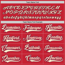 Load image into Gallery viewer, Custom Red Cream-Navy Hockey Jersey