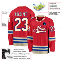 Load image into Gallery viewer, Custom Red Cream-Royal Hockey Jersey