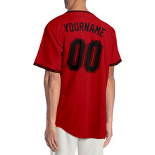 Load image into Gallery viewer, Custom Red Black-Red Authentic Baseball Jersey