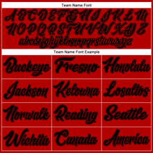 Load image into Gallery viewer, Custom Red Black-Red Authentic Baseball Jersey