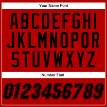 Load image into Gallery viewer, Custom Red Black-Red Authentic Baseball Jersey