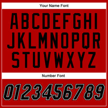 Load image into Gallery viewer, Custom Red Black Pinstripe Black-White Authentic Baseball Jersey