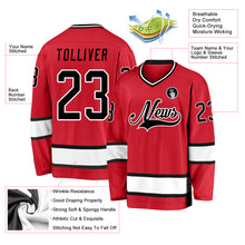 Load image into Gallery viewer, Custom Red Black-White Hockey Jersey