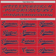 Load image into Gallery viewer, Custom Red Navy-Old Gold Hockey Jersey