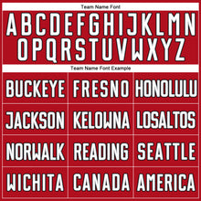 Load image into Gallery viewer, Custom Red White-Black Authentic Baseball Jersey