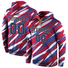 Load image into Gallery viewer, Custom Stitched Red Royal-Old Gold 3D Pattern Design Sports Pullover Sweatshirt Hoodie