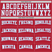 Load image into Gallery viewer, Custom Stitched Red White Pinstripe White-Light Blue Sports Pullover Sweatshirt Hoodie