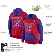 Load image into Gallery viewer, Custom Stitched Red Purple-White Sports Pullover Sweatshirt Hoodie