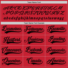 Load image into Gallery viewer, Custom Red Black Hockey Jersey