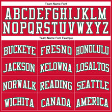 Load image into Gallery viewer, Custom Red White-Kelly Green Authentic Throwback Basketball Jersey