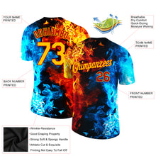 Load image into Gallery viewer, Custom Red Gold-Red 3D Pattern Design Flame Performance T-Shirt