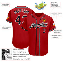 Load image into Gallery viewer, Custom Red Black-White Authentic Baseball Jersey